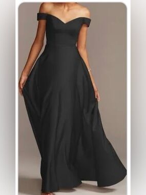 Celebrate DB Studio Off-Shoulder Satin A-Line Dress STYLE# F20134